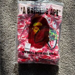 Hot Pink/Multicolor BAPE hoodie